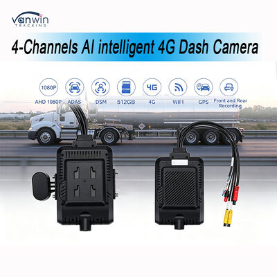 4 Channels AI Intelligent 4G Mobile Digital Video Recorder Dash Camera System GPS Tracking Night Vision Cloud Remote Monitoring