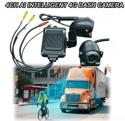 Front and Rear Dash Cam 4CH ADAS DMS Auto Video Recorder With 4G GPS WIFI Magnetic Camera for Truck