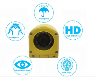 Yellow Metal Waterproof CCTV Surveillance Camera CCD 700TVL Side View For Bus / Truck