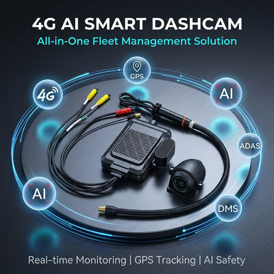 Smart 4G Dash Recorder with AI Video Telematics GPS WiFi & SOS Panic Button for Fleet Safety