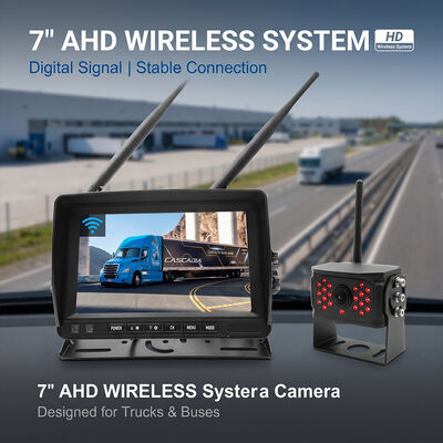 AI Blind Spot Detection Wireless RV Camera System with 7" Monitor -4-Cam Quad Split Screen Heavy Duty Truck Backup Kit
