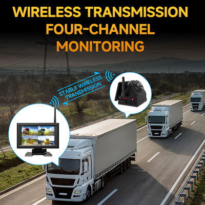 4CH 720P Wireless Dashcam for Trucks, RVs & Buses – 7" IPS BSD Alarm, Magnetic Mount, Rechargeable, Plug-and-Play, Expandable 1-4CH