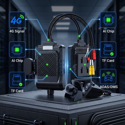 4-Channel AI Intelligent 4G Dash Camera, ADAS + DMS + BSD Active Safety,1080P+720P Recording for Taxis