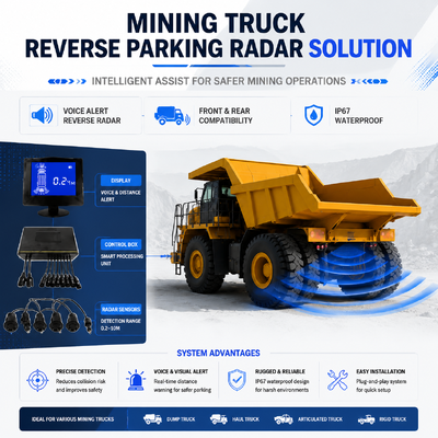 Mining Truck AEBS Safety Emergency Braking System Front and Rear BSD Blind Spot Warning DMS Driver Fatigue Monitoring