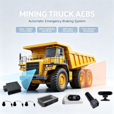 Mining Truck AEBS Safety Emergency Braking System Front and Rear BSD Blind Spot Warning DMS Driver Fatigue Monitoring