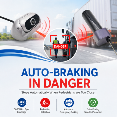 4G Vehicle CCTV DVR With Built-In AEBS Automatic Emergency Braking System ADAS+DSM+BSD Active Safety For Trucks & Buses