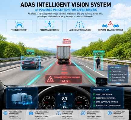 4G Vehicle CCTV DVR With Built-In AEBS Automatic Emergency Braking System ADAS+DSM+BSD Active Safety For Trucks & Buses