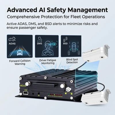 AI Passenger Counting MDVR With DMS ADAS BSD And 4G WiFi 98% Accuracy For Fleet Management