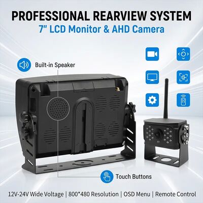 7 Inch Wireless Rear View Camera Monitor System for Agricultural Machinery Tractor Combine Harvester Blind Spot Monitoring