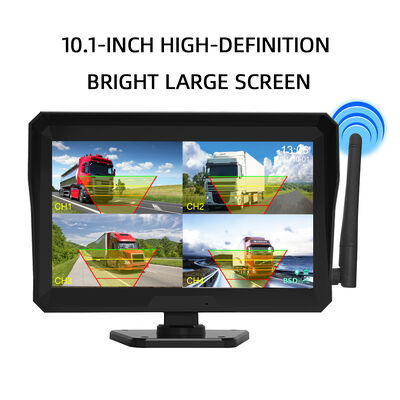 HD Digital Wireless Camera Monitor System with 10 Inch 4 Split Screen Solar Magnetic Camera for Large Vehicles