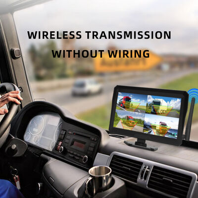 10.1 Inch 4CH Wireless Rear View Camera System Solar Magnetic Backup Camera Monitor for Truck Trailer RV Caravan