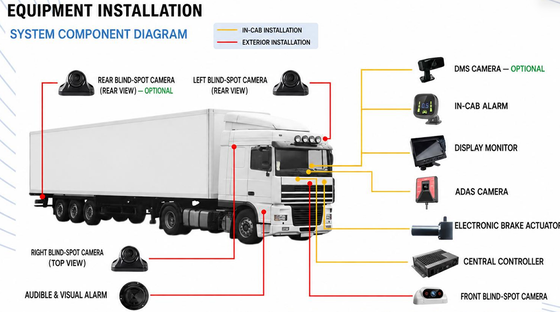 AEBS System with 77GHz Millimeter Wave Radar ADAS + DMS and 4G/5G Connectivity for Fleet Telematics