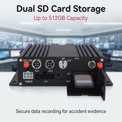 Mobile DVR Car GPS Tracking SD Card Mobile Black Box Recorder with 4 Channel Support H264 Format and Real Time Monitoring