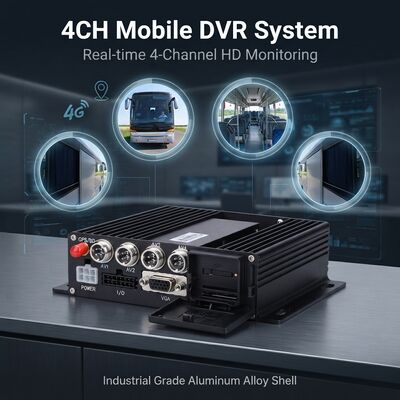 4 Channel Mobile DVR  with GPS Tracker and 1080P Car Camera for Bus Security System