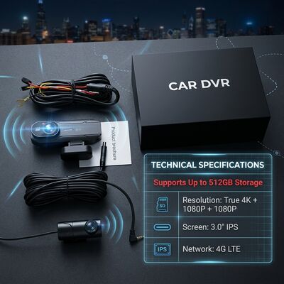 3 Channel 4K Dash Cam Front Rear Inside with 4G Remote Monitoring DMS ADAS GPS Fleet Management Vehicle DVR