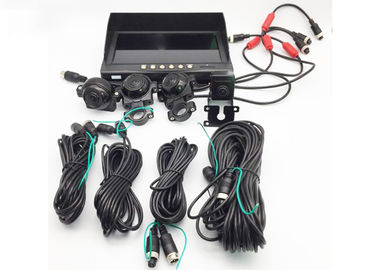 360° 7" Car video lcd monitor DVR System with 128GB SD Card Recording, 4 Cameras Inputs