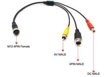 DVR Accessories, external Microphone Adapter 4 Pin Female Aviation Plug to 4pin male+RCA+DC