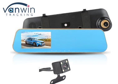 Loop Recording Dvr Dual Lens 4.3" Rearview Mirror Dash Cam