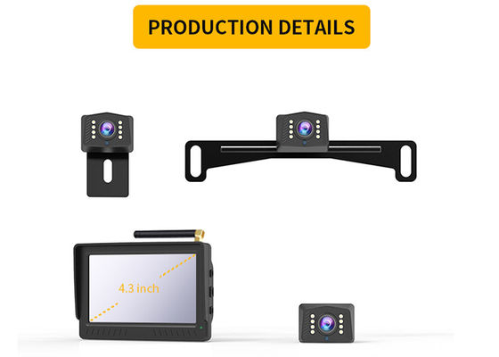 NTSC 480x272 Rear View Lcd Monitor 4.3 Wireless 5W 400cd/m2 For Car