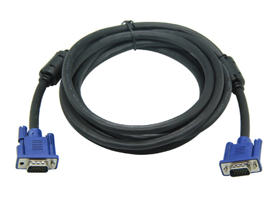 High Speed Video 15PIN VGA To VGA Cable Male To Male 8mm For CCTV System