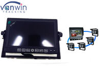 Truck Wireless 4CH Quad Car Video Monitors with Built-In Player, 4 cameras