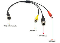 DVR Accessories, external Microphone Adapter 4 Pin Female Aviation Plug to 4pin male+RCA+DC