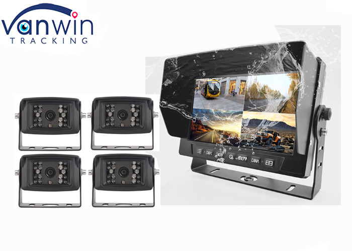 7 Inch 4 Splits AHD HD Waterproof TFT Car Monitor Rearview System With U-Shaped Frame