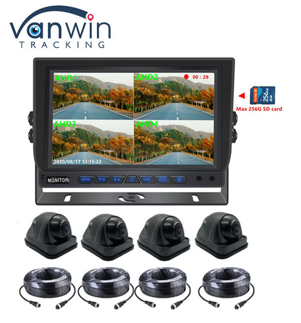 9 Inch 1080P Quad Car Monitor With DVR Function Support 256G SD Card Video Recording