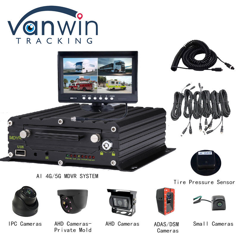 4G 5G WIFI GPS 8 CH AI Mobile DVR ADAS DMS With HDD SSD SD Card For Car Bus Truck