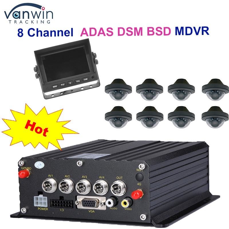 1080P H265 DUAL SD Card 8 Channel Mobile DVR with HDD Max 2TB for Taxi Trucks Vans