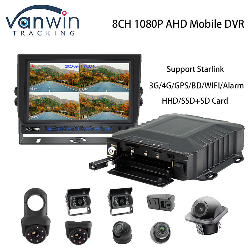 4G Starlink 1080P AHD 8 Channel Cars CCTV MDVR GPS 4G WIFI Camera System Mobile DVR