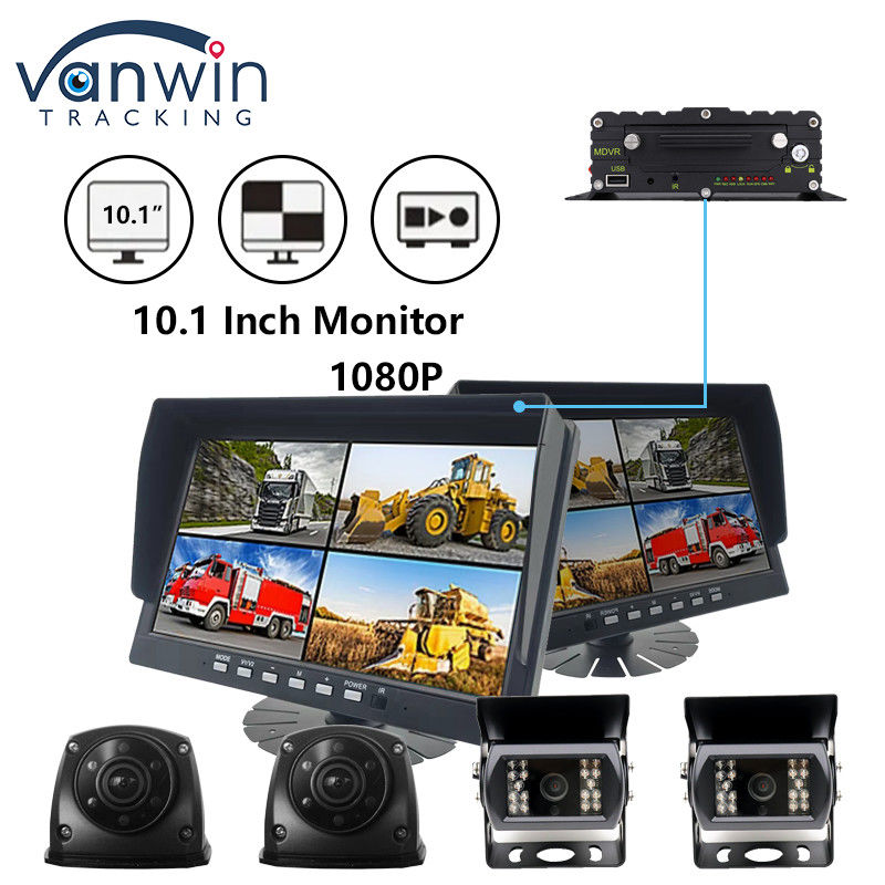 10.1 Inch IPS Security TFT Car Monitor HD 1080P Display For Truck Bus Vehicle Camera