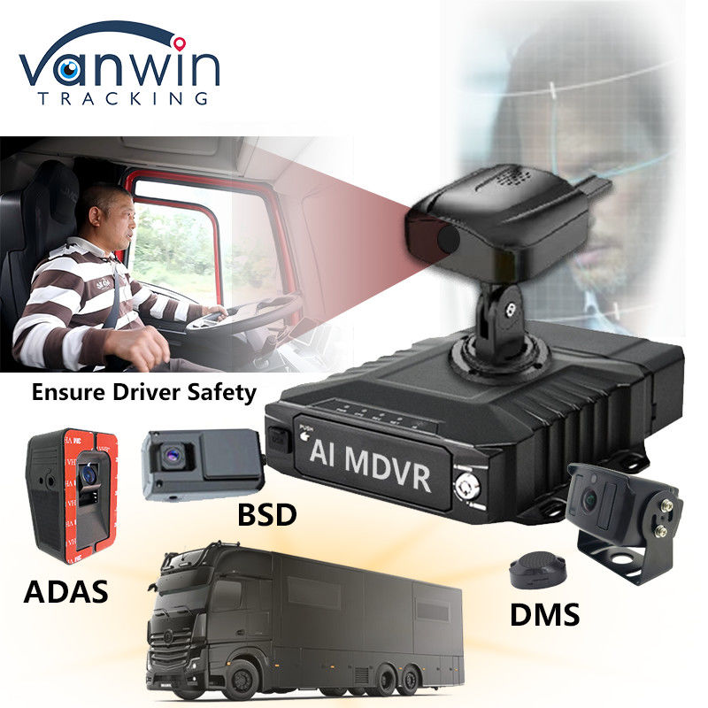 H.265 8CH HDD Mobile DVR Advanced Driving DSM ADAS BSD AI Pedestrian Sensor Monitoring System