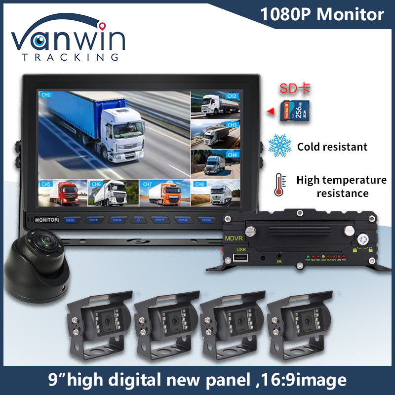 9 Inch 8 Channel AHD Monitor Video 1080P Car LCD IPS Monitor for Bus Truck Trailer