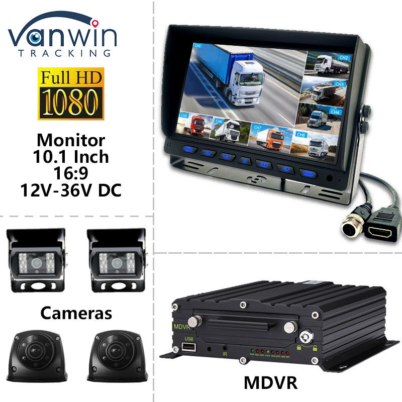 10.1 inch AHD Car Screen Display 8CH MDVR Camera 1080P Color TFT Car Monitor Systems