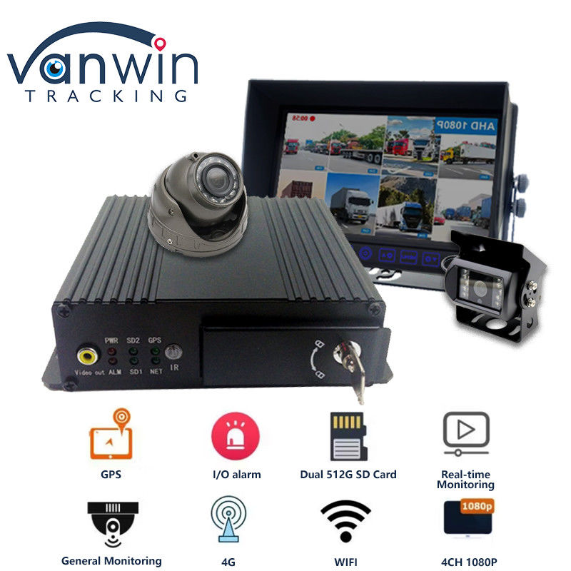 MAX 512GB Dual SD Card Storage 4CH Mobile DVR With 4G GPS 1080P Full HD SD Card Mdvr
