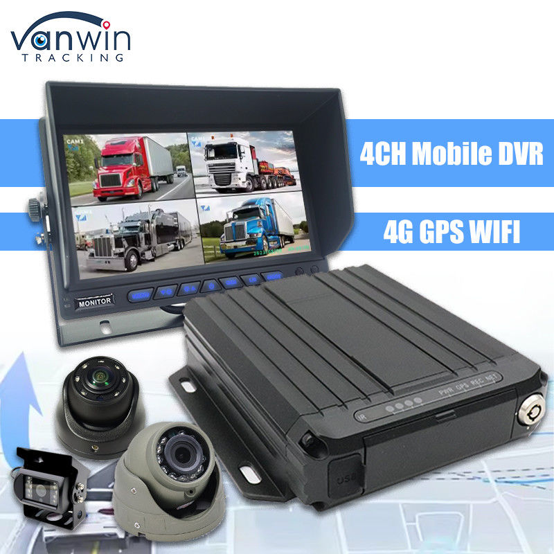 OEM ODM Real Time 4CH GPS Mobile DVR With 4G 1080P WiFi Dual SD Card MDVR For Bus