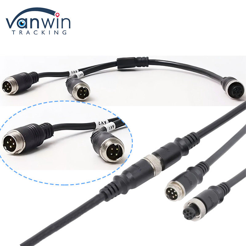 6 Pin Aviation Female To Dual 4P Male Aviation Adapter Cable For Vehicle Security System