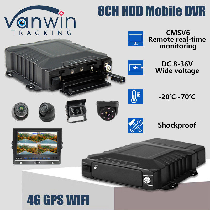 8 Channel 4G Wifi 1080P HDD Mobile DVR