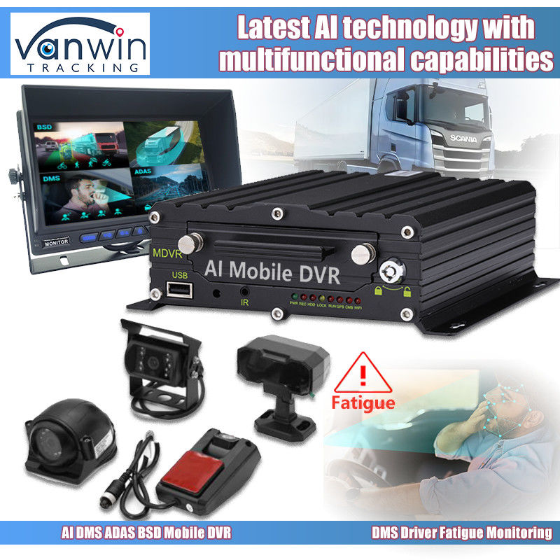 8CH 1080p 4G AI Mobile DVR With ADAS DMS BSD Camera System GPS Mobile DVR For Truck