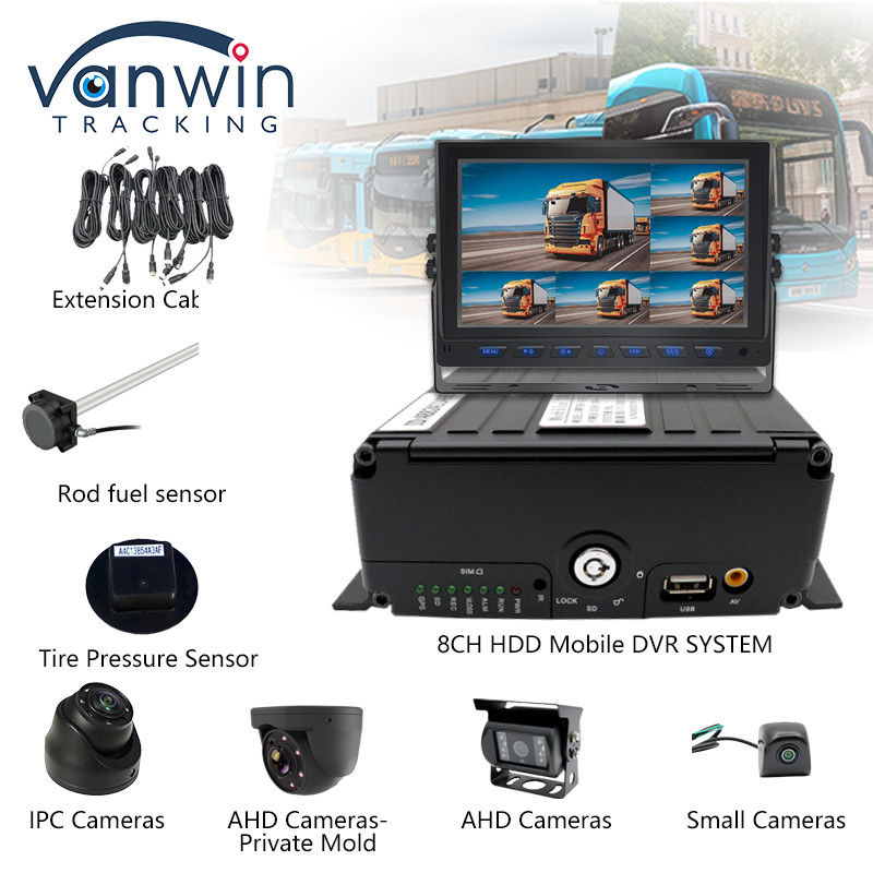 Full Hd 1080P 8CH Mobile DVR H.265 CMSV6 Bus Driver 4G Wifi MDVR Car Camera Bus Truck