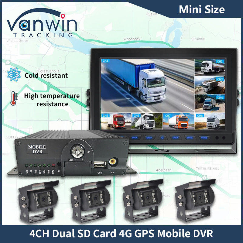 H.265 4CH Full HD Mobile DVR Live Stream Blackbox Recorder 4G Wifi GPS Vehicle CCTV