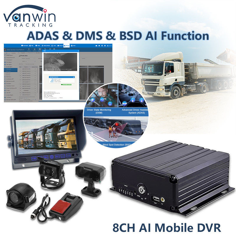 8CH AI Mobile DVR With ADAS DMS BSD Function MDVR Advanced Vehicle Security Solution