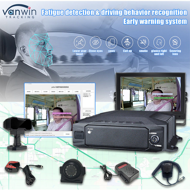 8CH 1080P HDD AI Mobile DVR Security Systems With 4G GPS WIFI ADAS DSM BSD