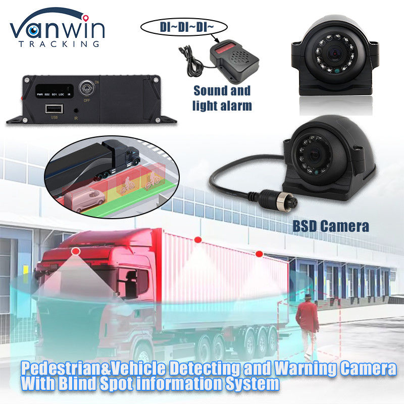 1080P AHD IP69K BSD AI Camera Blind Spot Detection System Aid With Sound And Light Alarm
