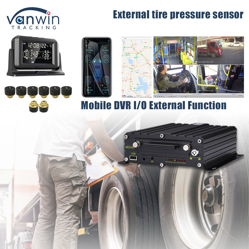 4G GPS Mobile DVR Support 4 / 8 / 10 Tire Pressure Real Time Monitoring Intelligent System