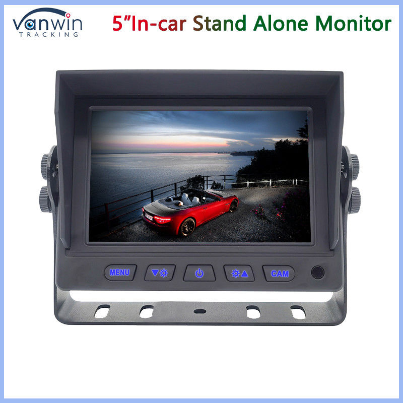 Mini 5 Inch Car TFT Monitor 2 Ways AHD 1080P 720P CVBS Mixed Video Inputs with U Shape Bracket