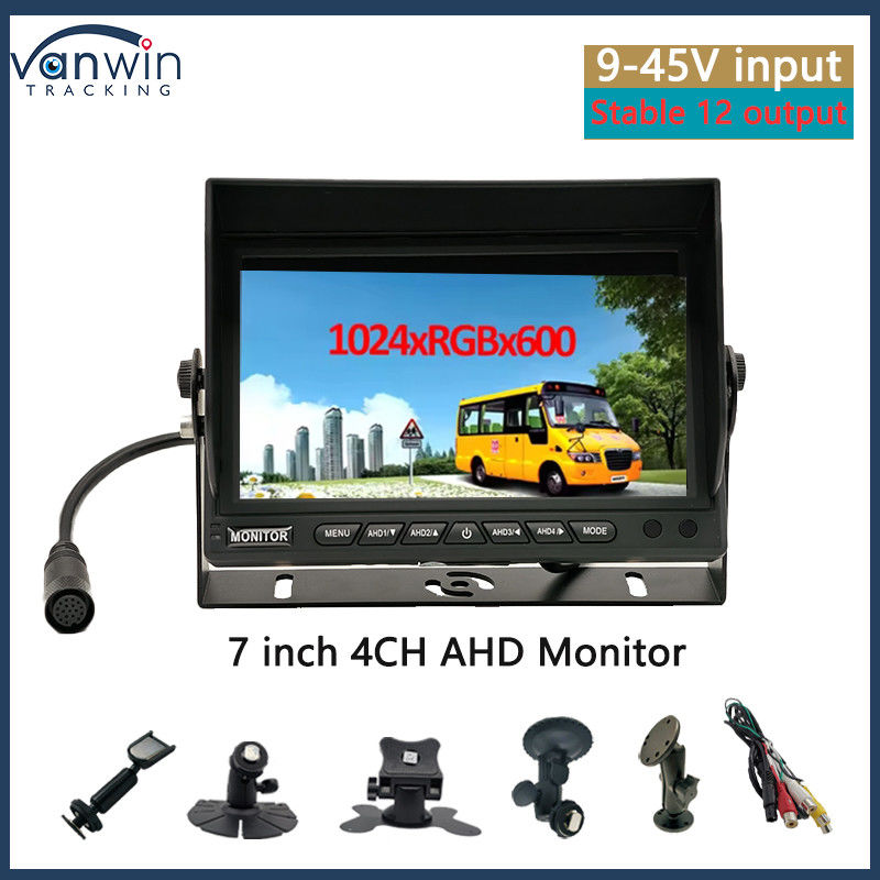 7 - Inch Car Monitor with VGA Input – CCTV Security Screen with Sun Visor & U-Mount Bracket for Vehicle Surveillance