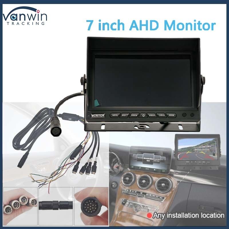 AHD 1080P MDVR Monitor 7 Inch Split Display Monitor SD Card  Camera Rear View Reversing Kit for RV Motorhome Truck Bus