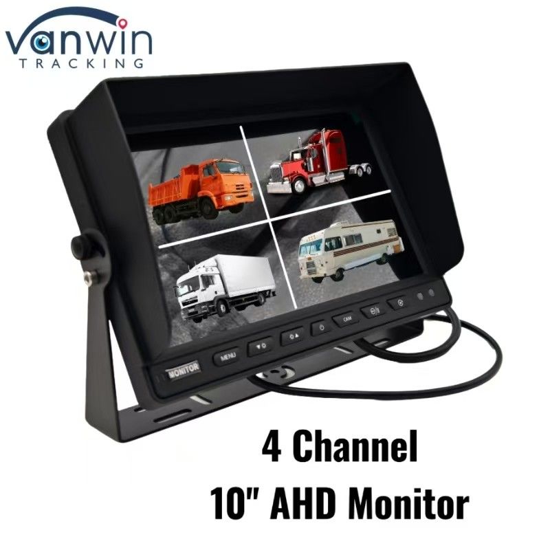 Black High Definition 4 Channel Car Monitor 7 "9" 10" Size Optional For A Variety Of Vehicles System PAL / NTSC